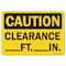 Signmission OSHA Caution, 7" Height, Decal, 10" x 7", Landscape, Clearance _Ft._In. OS-CS-D-710-L-19126 - alternate 1